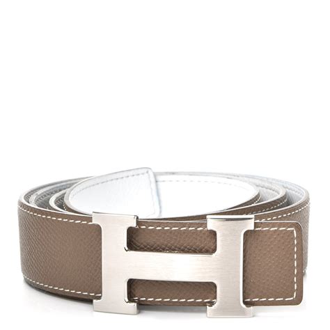 hermes h white belt